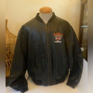 Harley Davidson Mens 3XL Leather Bomber Style Jacket Hawaii